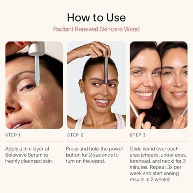 Solawave 4-in-1 Red Light Therapy Wand for Face & Neck | Beauty Device with Galvanic Current, Massager & Warmth | Anti-Aging, Wrinkle Reduction, Skin Tightening, Depuffing & Rejuvenation (Ombre) - Image 5