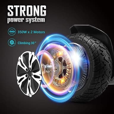 Gyroor Warrior 8.5 inch All Terrain Off Road Scooter with Bluetooth Speakers and LED Lights, UL2272 Certified Self Balancing Scooter - Image 6
