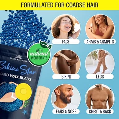Tress Wellness Hard wax beads for hair removal - For sensitive skin - Bikini Star 1.2lb - Image 3