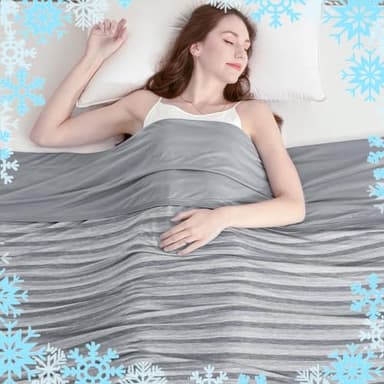 Ailemei Direct Cooling Throw Blanket for Hot Sleepers,Double Sided Cold Effect, Lightweight Breathable Summer Bed Blanket for Couch, Transfer Heat to Keep Body Cool Night Sweats,50"x70" - Image 1
