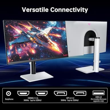 KTC 27 Inch White Gaming Monitor 300Hz/320Hz, QHD 1440P Fast IPS Computer Monitor with Adaptive FreeSync, HDR400, Height/Pivot/Swivel/Tilt Adjustable, DP&HDMI, H27E6 - Image 6
