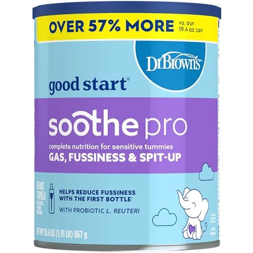 Good Start | Dr. Brown's Soothe Pro, Baby Formula Powder, for Sensitive Tummies, Gas, Fussiness and Spit-Up, Infant Formula with Probiotics, DHA, Non-GMO, 30.6 Ounce - Image 1