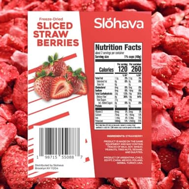 Slohava Freeze Dried Sliced Strawberries, 3 oz. 100% Natural Fruit, No Sugar Added, Kosher, Resealable Pouch. - Image 3