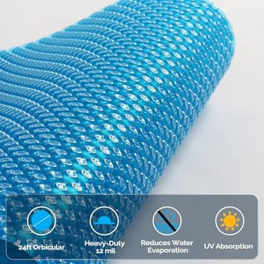 VINGLI 12Mil Solar Pool Heater 24FT Round Solar Blanket-Heavy Duty Solar Pool Cover for Above Ground Pool-Solar Heater for Inground Pool, Blue (24') - Image 6