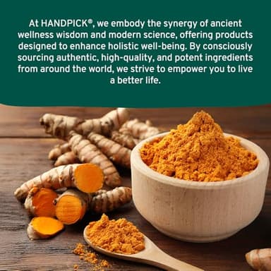 HANDPICK, Turmeric Powder with Curcumin (397g/14oz) Lab Tested for Heavy Metal | Gluten Free | Made from Turmeric Root | Raw Turmeric Powdered from India - Image 4