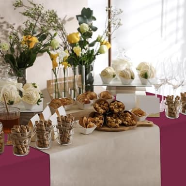 JHDZDHY 54 Inch X 300 Feet Plastic Table Cover Roll Premium Disposable Plastic Tablecloth for All Type/Shape Tables | Picnic, Party, Banquet, Birthdays, Weddings (Burgundy, 54 Inch X 300 Feet) - Image 6