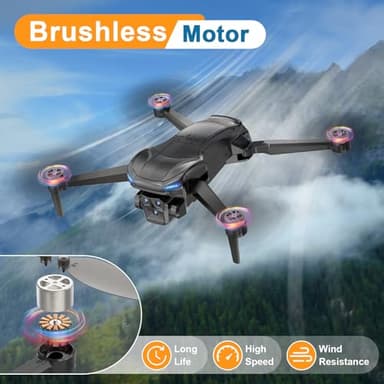 X-shop 4K GPS Drone with Camera for Adults, Brushless Motor, 4.5" HD Screen Remote with 2 Batteries 60 Min Flight, with SD Card, Foldable Quadcopter Under 249g, Auto Return, Follow Me, 3 Speed Mode - Image 5