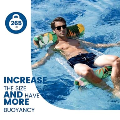 2 Pack Pool Floats Adult - 4-in-1 Pool Floats Hammock, Drifter, Lounge Chair, Saddle, Inflatable Non-Stick PVC Material Pool Float for Vacation - Image 2