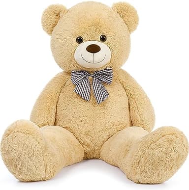 MorisMos Bow Tie Giant Teddy Bear 4 Feet, 47inch Stuffed Animal Big Teddy Bear Plush, Classic Girlfriend Boyfriend Gift, Brown - Image 1