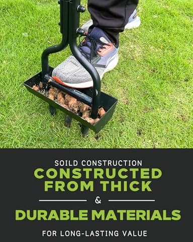 Nucyky Lawn Aerator Coring Tool with Soil Core Tray, Manual Garden Plug Aerator for Grass Aeration, Yard Aerator & A Cleaning Tool for Compacted Soil, Lawn Care, 38”,Chartreuse Handle, Patented - Image 5