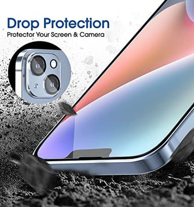 amFilm Tempered Glass Screen Protector + Camera Lens Protector for iPhone 14 6.1, Easy OneTouch Installation, Auto-alignment, Bubble Free Case Friendly, Anti-Scratch (Pack of 2) - Image 4