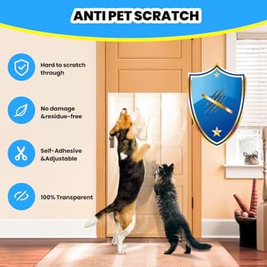 Petslucent Cat Scratch Furniture Protector: Cat Anti Scratch Tape - Door Protector from Dog Scratching - Clear Training Self Adhesive Tape for Carpet, Sofa, Couch, Door (197in x 7.9in) - Image 2