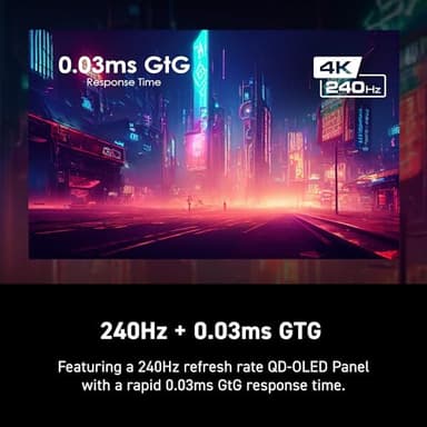 MSI MPG 322URX QD-OLED 32-inch 3840 x 2160 (UHD) Computer Monitor, 240Hz, Adaptive-Synch, HDMI, DP Port, VESA Mountable, Tilt, Speaker, 0.03ms, Black - Image 3