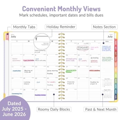 Academic Planner 2025-2026, Forvencer July 2025-June 2026 Weekly and Monthly Calendar Planner, 8.5" X 11", Hardcover Teacher School Supplies, Daily Agenda Book with Inner Pocket, Cute Office Home Notebook College Student Classroom Organizer with Tabs, A4, Navy Blue - Image 2