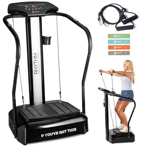 Lifepro Rhythm Vibration Plate Exercise Machine with Handles for Balance Support – Vibrating Plate for Lymphatic Drainage, Circulation & Recovery, Heart Rate Sensor, Phone Holder, 99 Speed Levels - Image 1