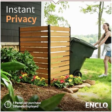 5ft H x 3.2ft W (1 Panel) No Dig Enclo Concord Cedar Wood Privacy Screen, Great to Hide Trash Cans, Decorative Patio Privacy Screen, Outdoor Privacy Fence Panel, Air Conditioner Fence, EC18022 - Image 2
