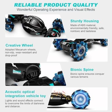 Fosgoit RC Cars, Gesture Sensing Stunt Car Toys for Boys Girls 6-12 Year Old, 2.4Ghz 4WD Hand Remote Control Toy 360° Rotate Transform Off-Road Drift with Lights Music, Birthday Xmas Gifts for Kids - Image 5