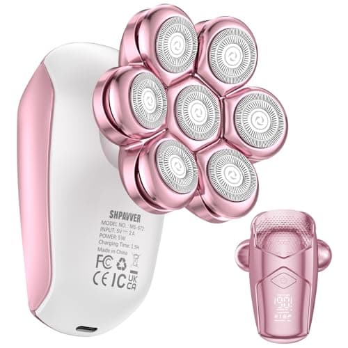 SHPAVVER Electric Razors for Women Legs: Rechargeable Body Shaver - Waterproof Wet Dry Hair Remover - Trimmer for Lady Face Underarms (Pink) - Image 1