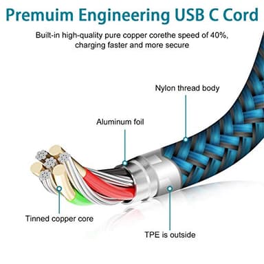 C Charger Cord Fast Charging USB Type C Cable Android Charger Cables 6FT 2Pack for Samsung Galaxy S25 S24 S23 S22 S21 S20 Ultra S20+ Note 20 10 S10 S9 Plus A12 A11 A52 Google Pixel 6 5 4 4a 3a XL - Image 6