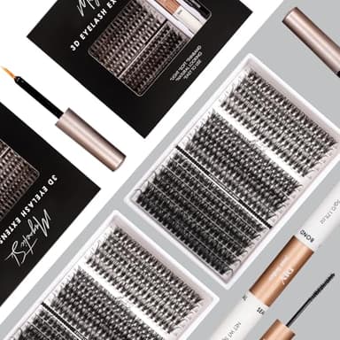 DIY Lash Extensions Kit 320pcs Individual Lashes Clusters 40D 50D 100D D Curl Eyelash Extension Kit with Applicator and Lash Bond&Seal, Lash Remover For False Eyelash Mix 11-20mm (40D+50D+100D KIT) - Image 6