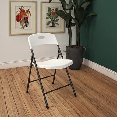 COSCO Solid Resin Folding Chair, 4-Pack, White - Image 2