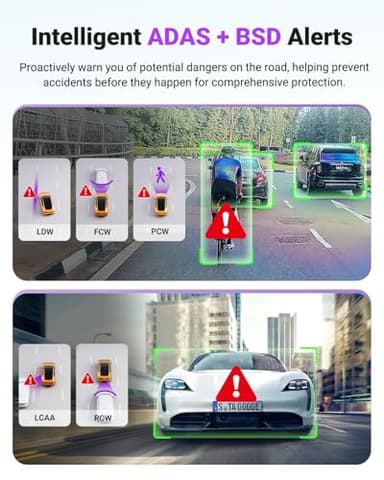 Vantrue S1 Pro Max AI Dash Cam 4K+4K with ADAS, Dual STARVIS 2 Dash cam Front and Rear, 2 Channel HDR Dashcam, PlatePix Night Vision, 5G WiFi, Voice Control, GPS, 24H Buffered Parking Mode, 1TB Max - Image 2