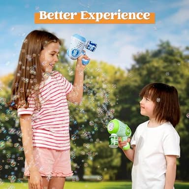 JOYIN 2 Kids Bubble Guns with 4 Bottles Solution, Automatic Bubble Machine Gun with 8 Holes for Kids, Adults, Summer Toys, Easter Basket Stuffers, Birthday Gift, Party Favors - Image 7