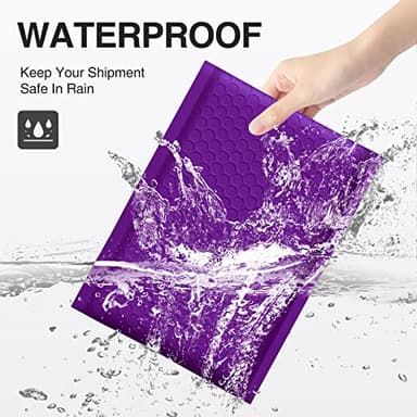 UCGOU Bubble Mailers 8.5x12 Inch Purple 25 Pack Usable Size 8.5x11 Poly Padded Envelopes #2 Medium Mailing Opaque Packaging Postal Self Seal Waterproof Boutique Shipping Bags for Clothes Makeup - Image 3