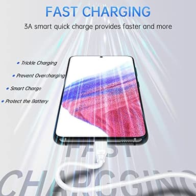 60W Android Samsung A17 Fast Charging Cord A17 Charger Cable USB C to USB C Cable Fast Charging for Samsung Galaxy S25FE/S25 Ultra/S25 Plus/A36/A26/A16/A53/A07/A06/S24 Ultra/S24 FE/S23 Ultra/S23FE/A23 - Image 2