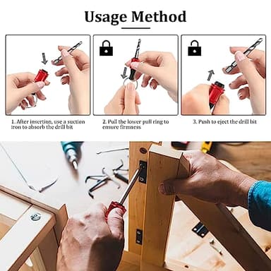 TKSDWBLTY 18Pcs 1/4inch Hex Shank Bit Drill Bit Holder Portable Socket with Quick Change Aluminum Alloy Long and Short Extension Bar Keychain Holder - Image 5