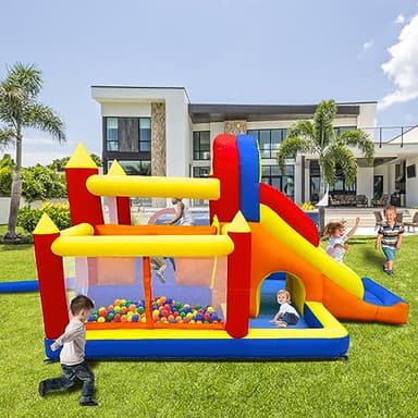Umbalir Bounce House, Inflatable Bounce House for Kids 3-10, Kids Bounce House with Long Slide, Ball Pit/Pool, Obstacles, Tunnel, Climbing Wall, Bouncy House Indoor & Outdoor Toddler Bouncy Fun - Image 3