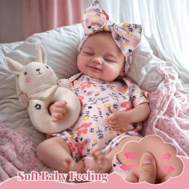 BABESIDE Silicone Baby Doll Lifelike Reborn - Skylar, 17-Inch Realistic Newborn Silicone Full Body Doll Real Life Baby Doll Girl with Gift Box for Cuddling, Role Playing and Collection - Image 4