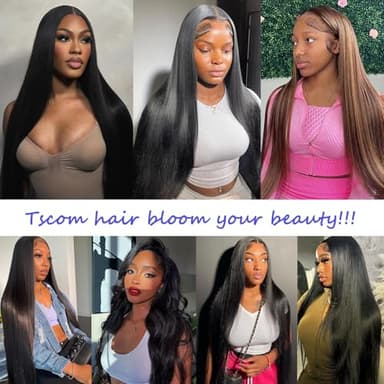 Tscom 30 Inch 5x5 HD Lace Closure Wigs Human Hair 220 Density Wear and Go Glueless Wigs Human Hair Pre Plucked Pre Cut with Baby Hair Bleached Knots 12A Ready to Wear Straight Wigs for Beginners - Image 7