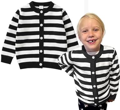 Mikrdoo Girls Sweaters 7-8 Years School Uniform Sweater Cowl Neck Button Front Outerwear Black - Image 6