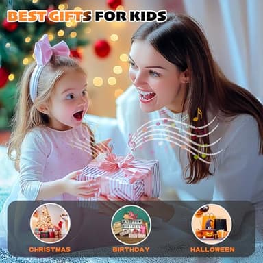 Karaoke Machine for Kids & Adults, Portable Bluetooth Mini Karaoke Speaker with 2 Wireless Microphone and Lights, Birthday Gifts for Girls & Boys, Toys for Girls, Family Home Party (Black) - Image 4