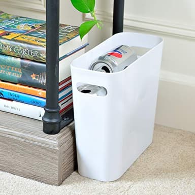 Youngever 1.5 Gallon Slim Trash Can, Plastic Garbage Container Bin, Small Trash Bin with Handles for Home Office, Living Room, Study Room, Kitchen, Bathroom (1 Pack White) - Image 3