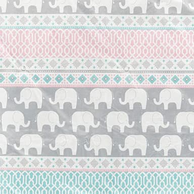 Lush Decor Baby Elephant Stripe Reversible Soft & Plush Oversized Blanket, 50" x 36", Pink & Turquoise - Image 2