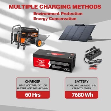 12V 600Ah LiFePO4 Lithium Battery with 300A BMS,NewtiPower 10000+ Deep Cycle Lithium Iron Phosphate Battery Great For Power Shortage/Storage, RV, Marine and Off Grid Applications - Image 5