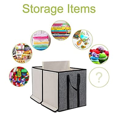 YOLOXO Large Kids Toy Box Chest Storage organizer with Double Flip-Top Lid - Collapsible Sturdy Toy Organizers And Storage Bins With Big Handles For Nursery, Playroom, 26.8"x13.8"x16"(Grey) - Image 5