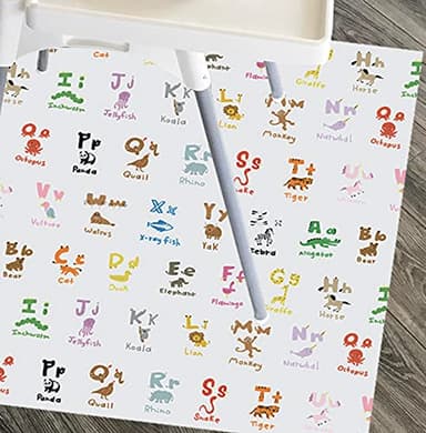 WOMUMON 51" Splat Mat for Under High Chair/Arts/Crafts, Baby Washable Spill Mat Waterproof Anti-Slip Floor Splash Mat, Portable Play Mat and Table Cloth - Image 7