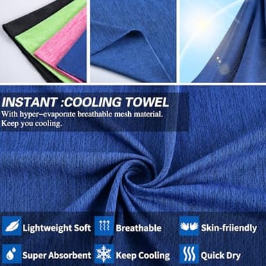 Premillow Cooling Towels for Hot Weather, 4 Pack Cooling Towel(40"x12"), Cooling Towels for Neck and Face, Microfiber Soft Breathable Cooling Towel for Men Women - Image 7