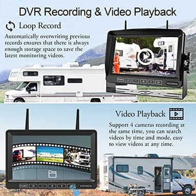 1080P Wireless RV Camera System, IP69 Waterproof Night Vision Backup Camera Side Rear View Camera with 7 Inch HD Monitor for RV Truck Trailer Camper - Image 6