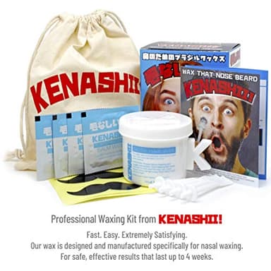 KENASHII Nose Wax Kit | 100 g Wax, 24 Applicators | Hair Removal Kit for Men and Women | Includes Balm Wipes and Mustache Guards | Lasts up to 5 Weeks - Image 7