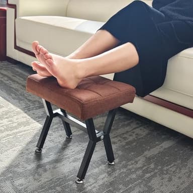 PROXRACER Modern Footstool Ottoman for Living Room & Bedroom, Small Rectangular Stool, Soft Cushion for Comfort, Versatile Storage Solution - Image 2