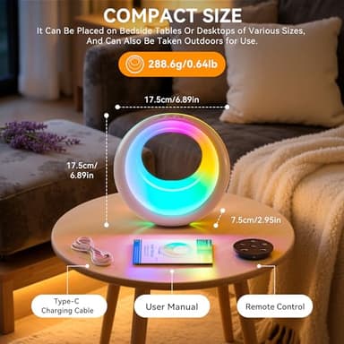 Auxmir Nursery Night Light for Baby, Magic Moon Lamp for Kids and Adult 7 Lighting Colors & 9 RGB Modes, Rechargeable Bedside Table Lamp with Timing Function, Sleep Aid Nursing Lamp for Bedroom - Image 9