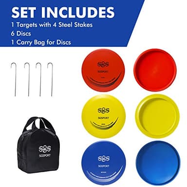 SGSPORT Disc Golf Basket with Discs | Portable Disc Golf Target with Heavy Duty 24-Chains Disc Golf Course Basket, Come with 6pcs Disc Golf Discs with Carry Bag - Image 5