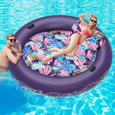 Pool Floats Adult Heavy Duty, OKSUWATER 73" x 73" Inflatable Pool Float Size with Removable Pillow & Grad Handles, Cooling Floaties Bed for Summertime Pool, Water, Lake, Beach, Outdoor Summer Party - Image 3