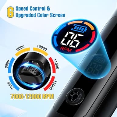 ianciu Dog Nail Grinder, 6-Speed Quiet Electric Dog Nail Trimmers, Dog Nail Clippers with File for Small Medium Large Dogs, Cats, Rechargeable Pet Paw Grooming Supplies Kit, 2 Grinding Wheels (Black) - Image 2