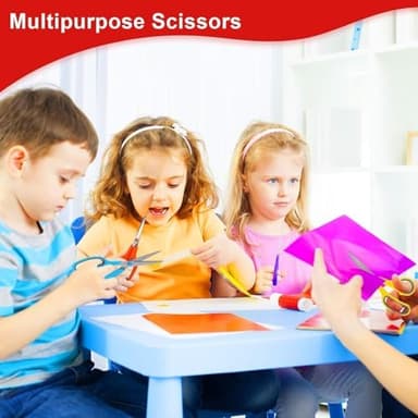 Scissors, Hnncugty 8" Scissors All Purpose Bulk Set of 18-Pack, Sharp Shears for Office Home Craft Sewing Fabric, High/Middle School Supplies Student Teacher Supplies, Comfort Grip Right/Left Handed - Image 7