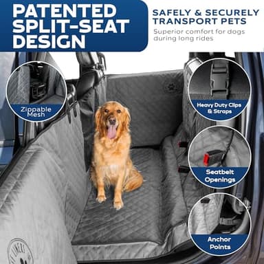 Ruff Liners XL Floor Cover with Door Protection, Gray – As Seen on Shark Tank – Fits Full‑Size Crew Cab Trucks with Fold‑Up Seats – Waterproof & Machine Washable – Sturdy XL Dog Hammock for Truck - Image 5